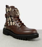 Valentino Garavani Toile Iconographe combat boots