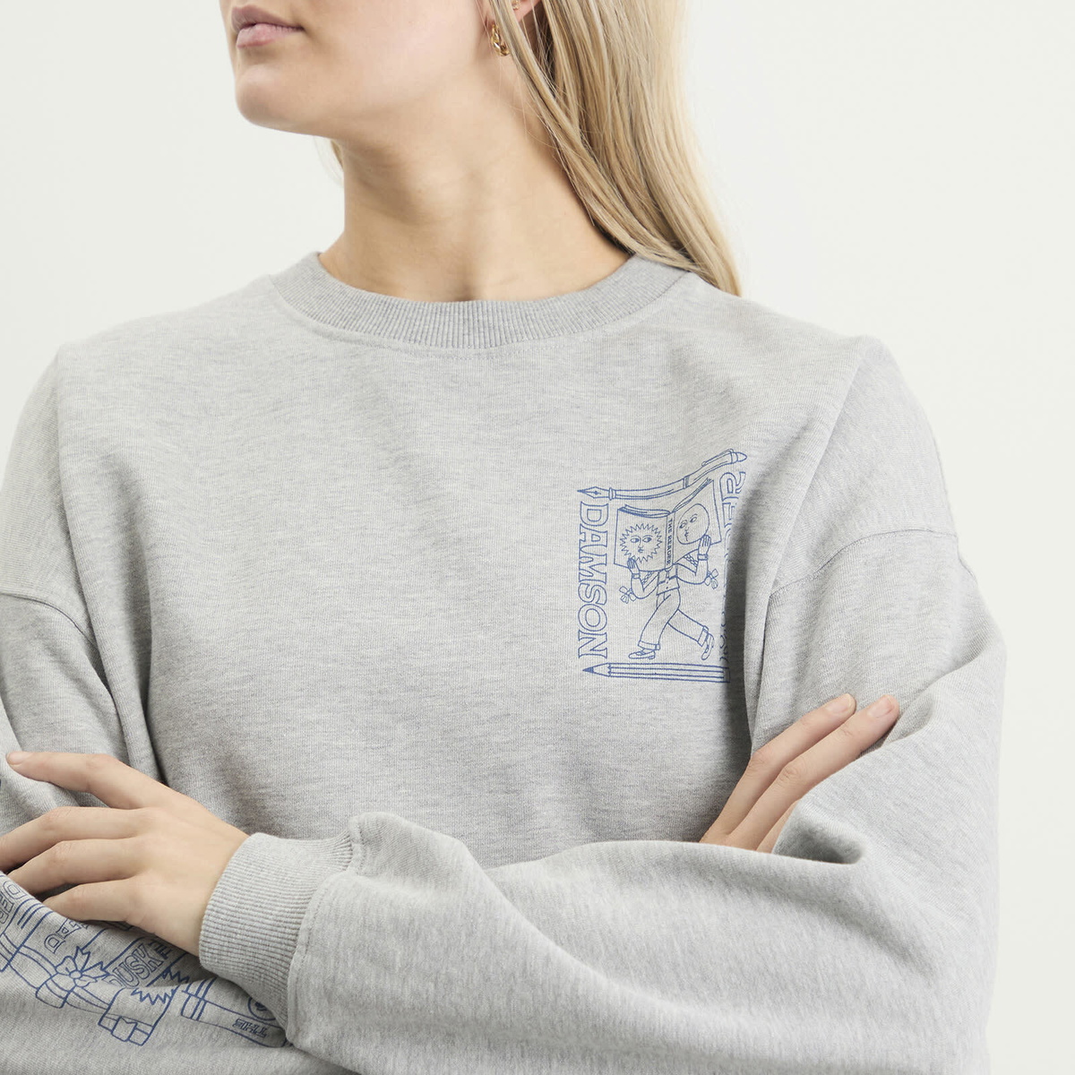 Damson Madder Women's The Reader Sweatshirt in Grey