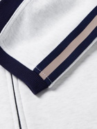 Brunello Cucinelli - Logo-Print Shell-Trimmed Cotton-Blend Jersey Track Jacket - White