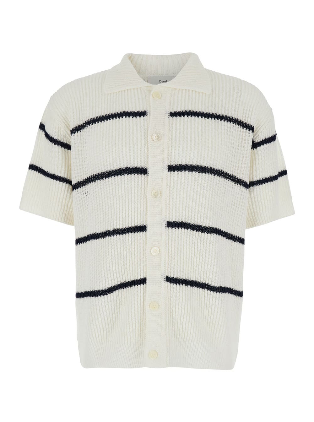 Dunst White Jacquard Collared Shirt Dunst