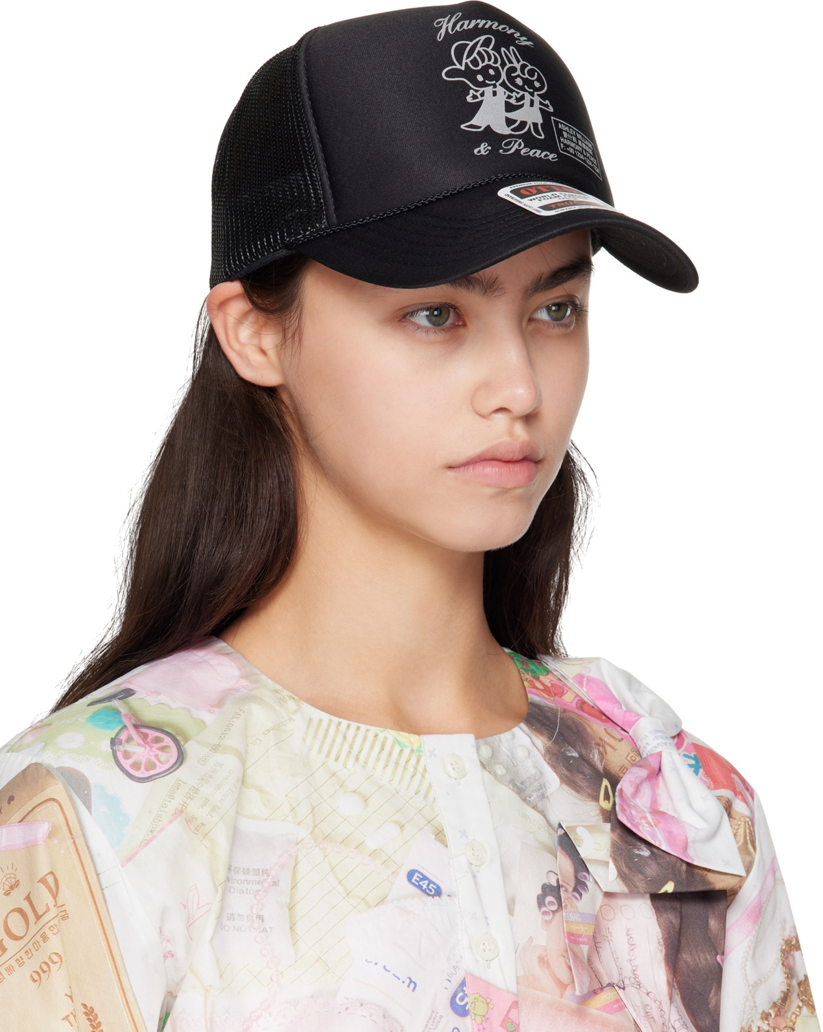 Ashley Williams Black 'Harmony & Peace' Otto Trucker Cap