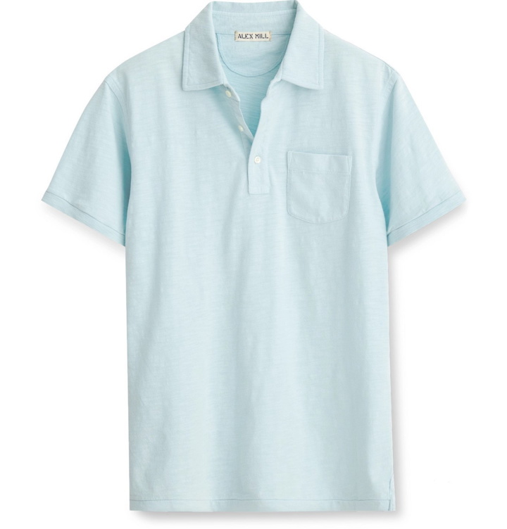 Photo: Alex Mill - Slim-Fit Slub Cotton-Jersey Polo Shirt - Blue