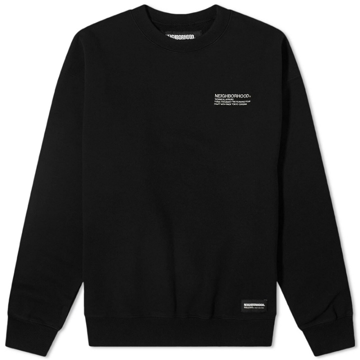 Photo: Neighborhood Men's Logo Sweatshirt in Black