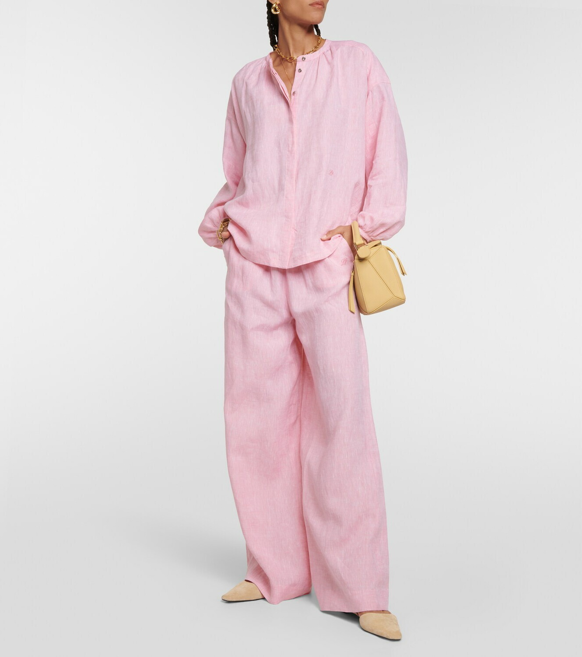 Loro Piana High-rise wide-leg linen pants Loro Piana