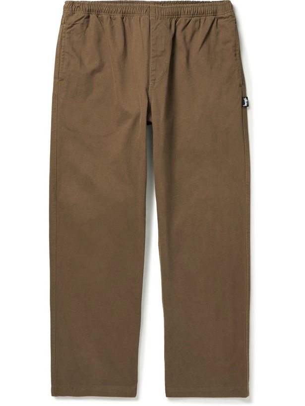 Photo: Stussy - Straight-Leg Cotton-Twill Trousers - Brown