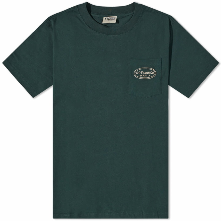 Photo: Filson Men's Embroidered Pocket T-Shirt in Fir
