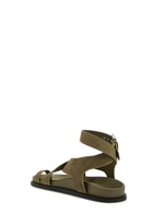 A.emery Jalen Cross-over Suede Sandals Khaki
