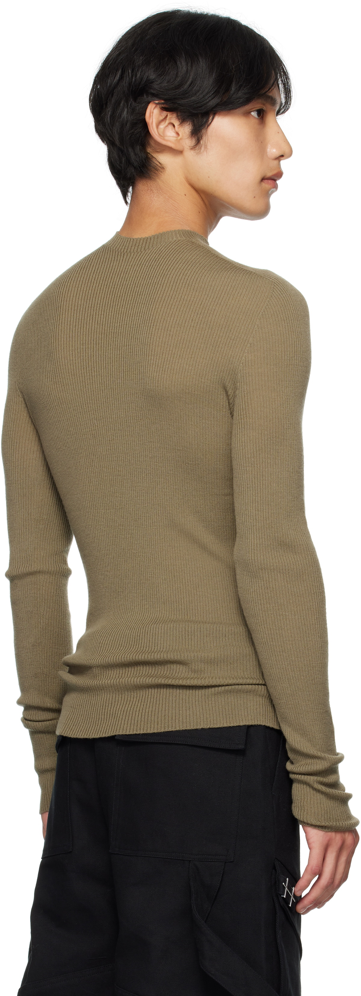 HELIOT EMIL Gray Isotropy Knit LS Sweater