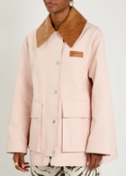 Ganni Corduroy-collar Twill Jacket Light Pink