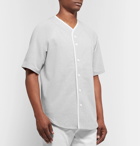 rag & bone - Made in America Grosgrain-Trimmed Supima Cotton-Jersey Baseball Shirt - Gray