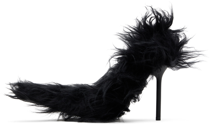 Balenciaga Black Flex Fur 110mm Heels