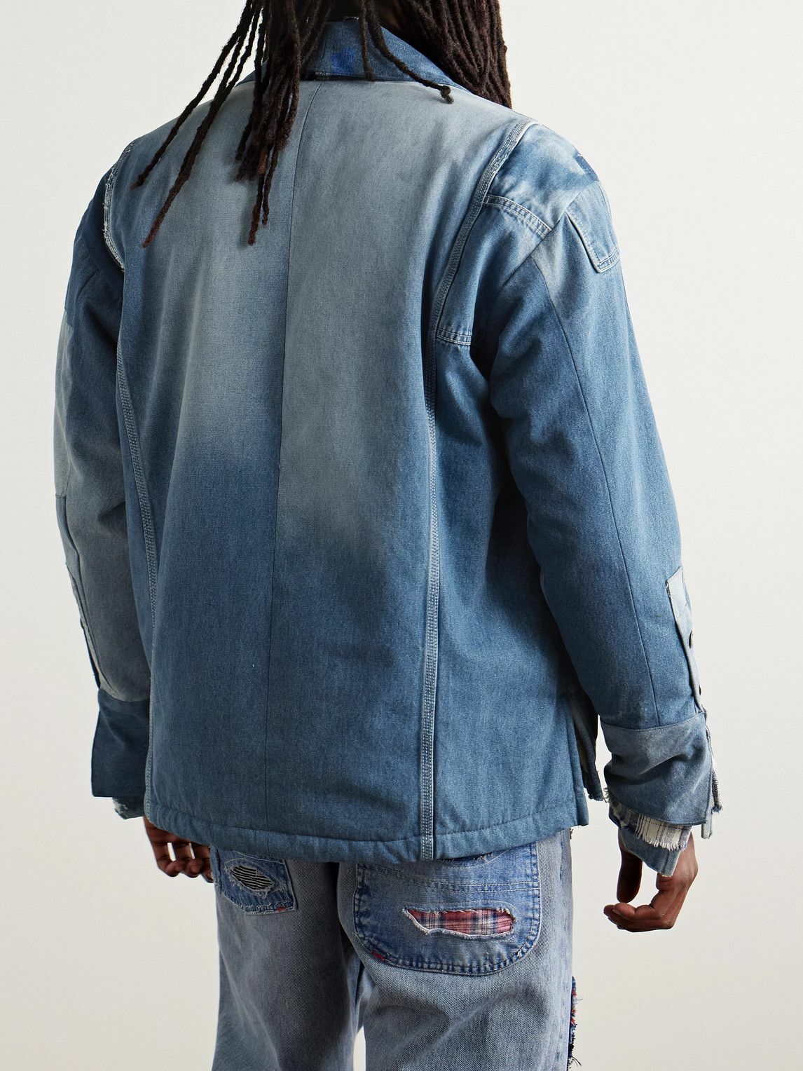 Greg Lauren - Patchwork Denim Overshirt - Blue