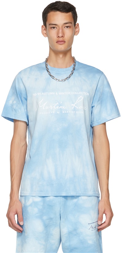 Photo: Martine Rose Blue Tie-Dye Logo T-Shirt