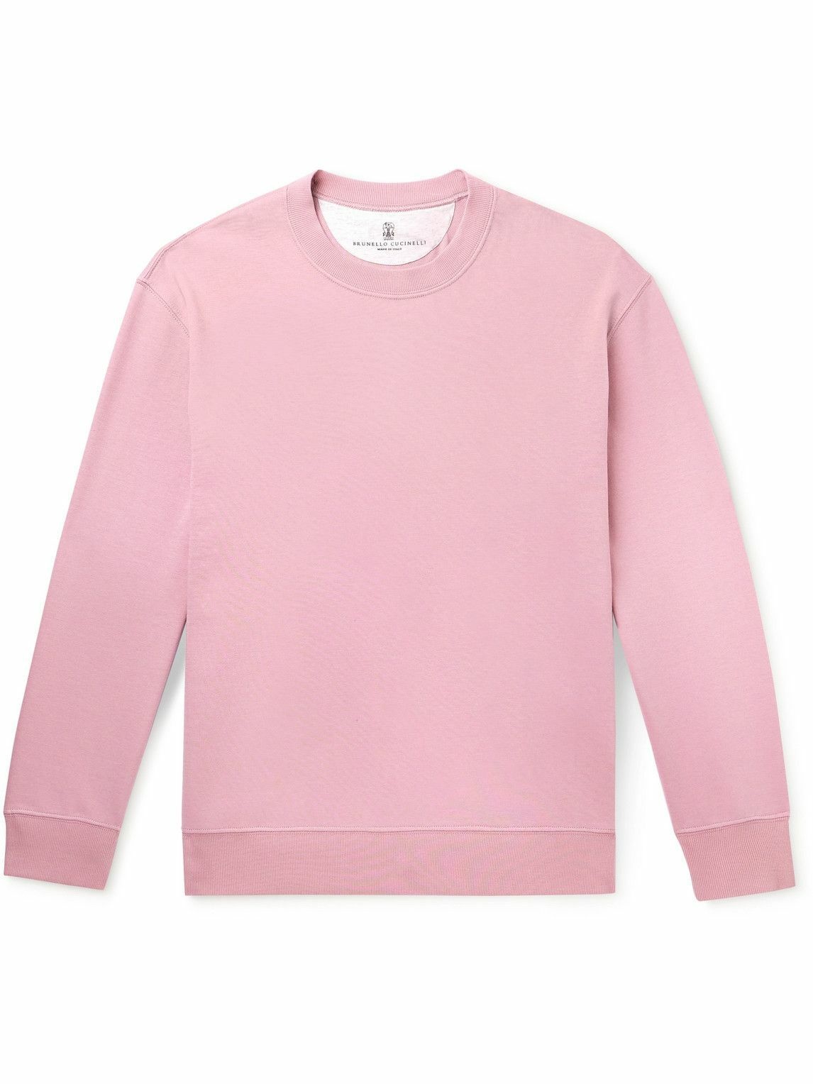 Photo: Brunello Cucinelli - Cotton-Blend Jersey Sweatshirt - Pink