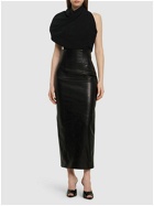 KHAITE Loxley Leather Midi Skirt