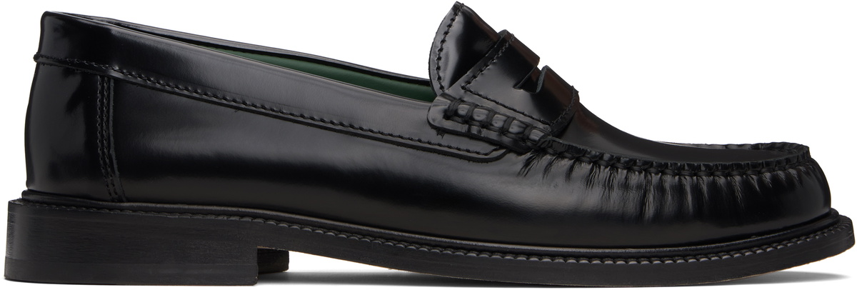 VINNY’s Black Leather 'Yardee' Loafers