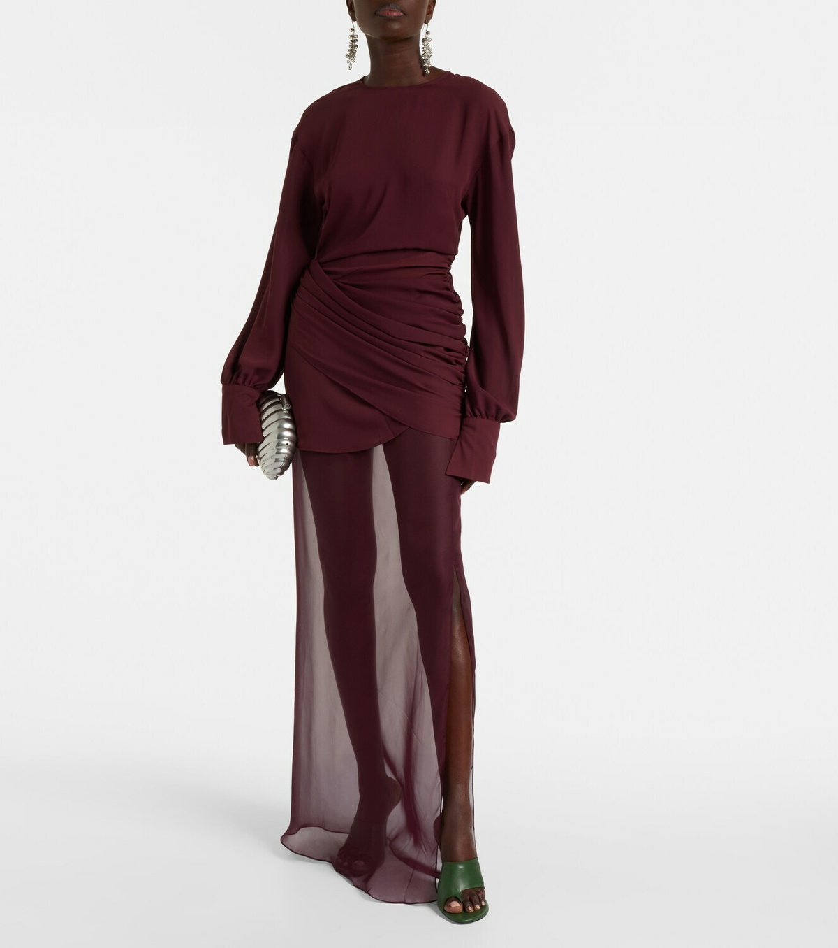 Nensi Dojaka Davina draped maxi dress