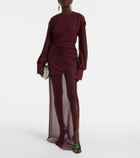 Nensi Dojaka Davina draped maxi dress