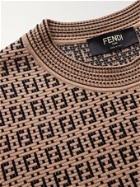 FENDI - Logo-Jacquard T-Shirt - Neutrals