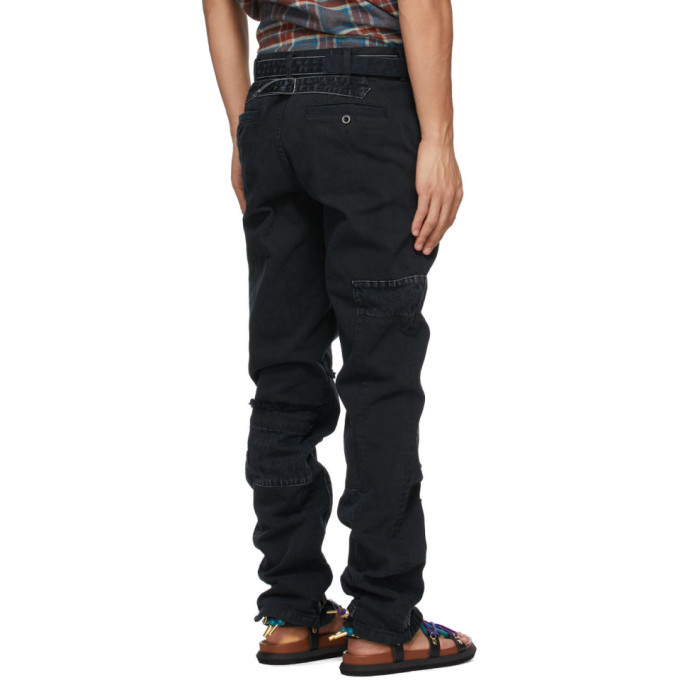 Sacai Black Denim Patchwork Jeans Sacai