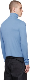 Bianca Saunders Blue Raw Edge Turtleneck