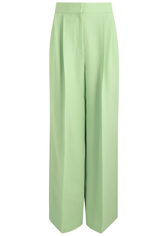Photo: Erdem Wide-leg Twill Trousers Light Green