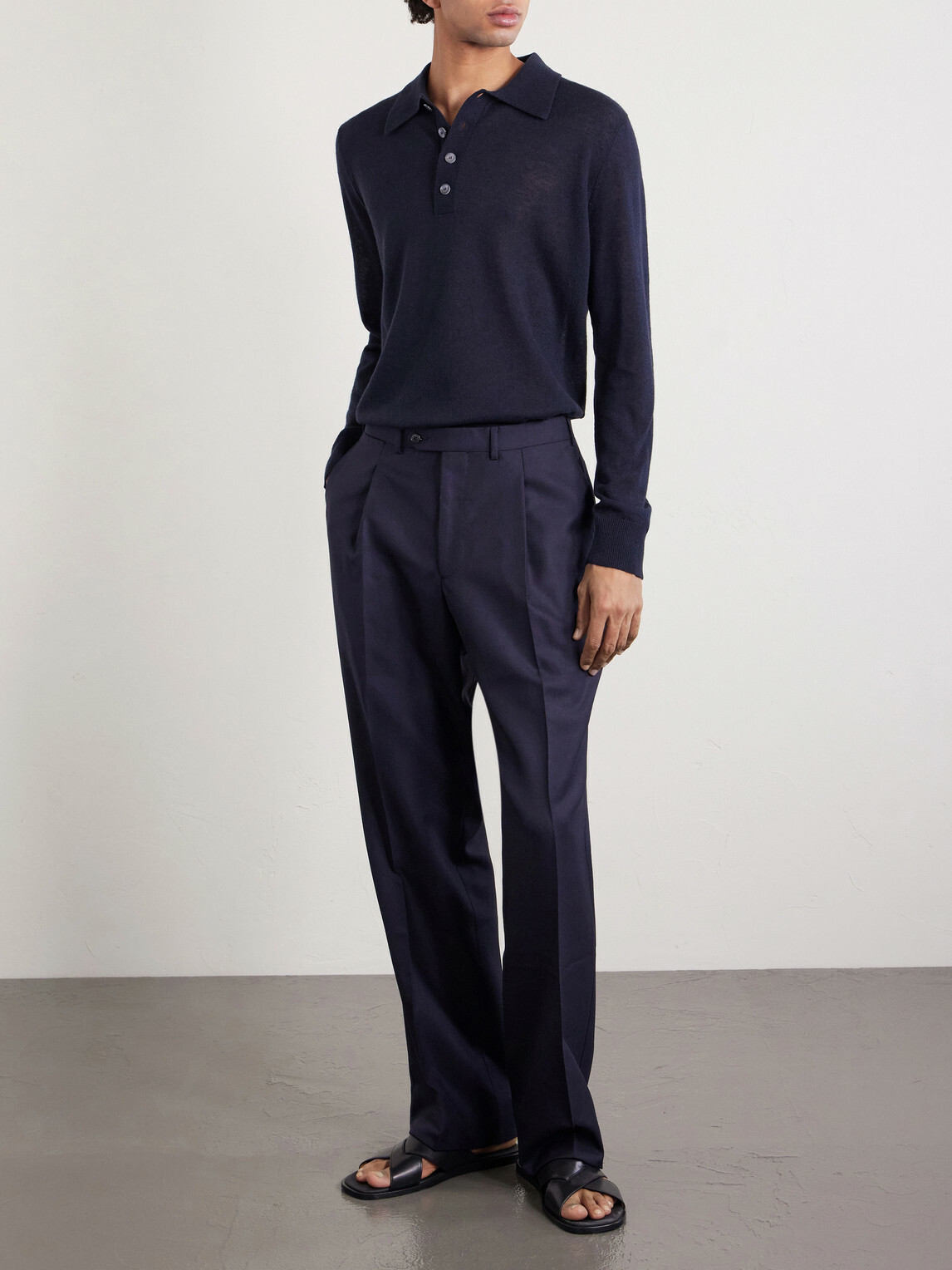 PIACENZA 1733 - Silk and Cashmere-Blend Polo Sweater - Blue