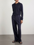 PIACENZA 1733 - Silk and Cashmere-Blend Polo Sweater - Blue