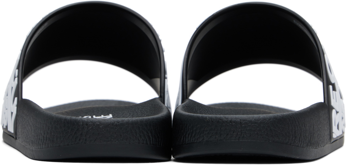 Versace Jeans Couture Black Logo Pool Slides