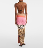 Roberto Cavalli Leopard-print asymmetric maxi skirt