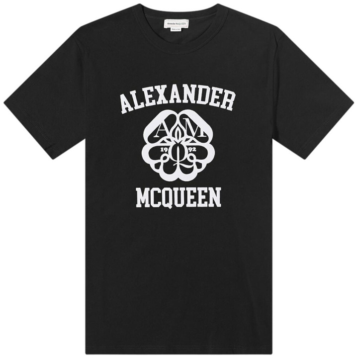 Photo: Alexander McQueen Men's Seal Logo Print T-Shirt in Blck&Wht