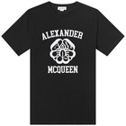 Alexander McQueen Men's Seal Logo Print T-Shirt in Blck&Wht