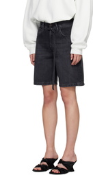 Acne Studios Black Loose Fit Denim Shorts