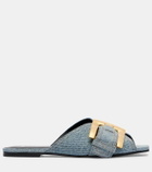 Balmain Anthem denim slides