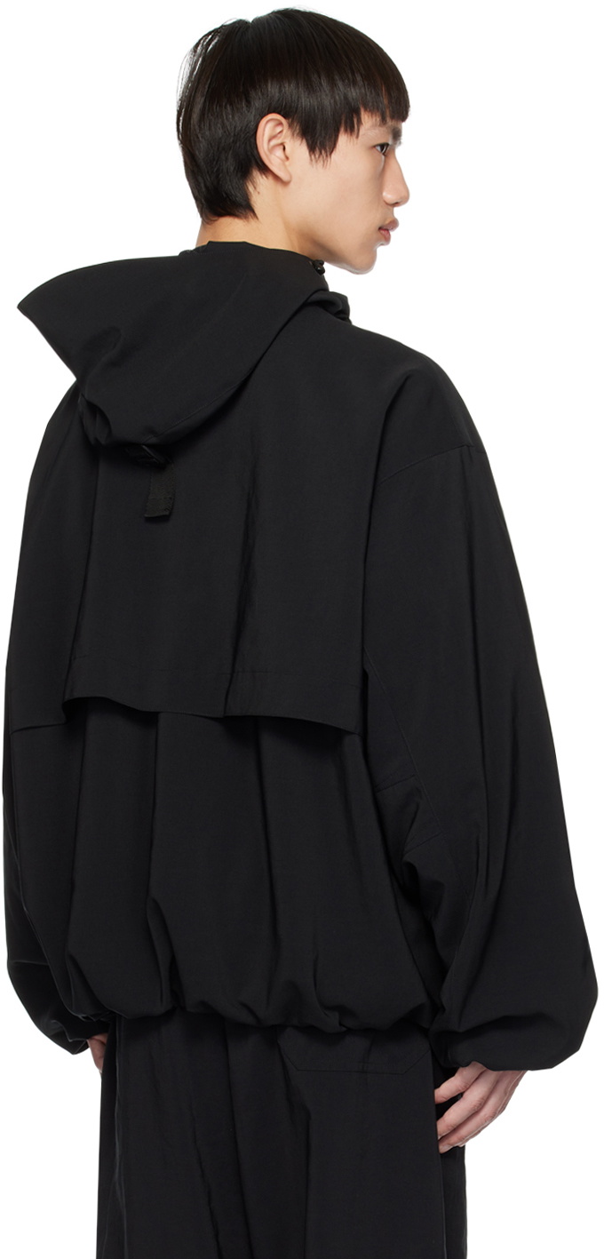 Y's Black Hooded Jacket