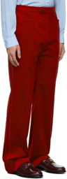 Gucci Red Stretch Velvet Trousers