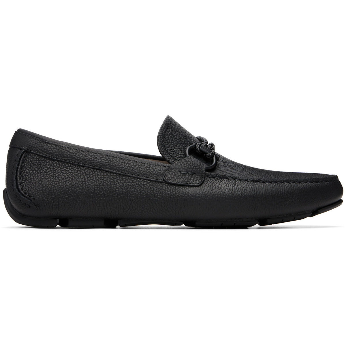 Ferragamo Black Gancini Driver Ornament Loafers
