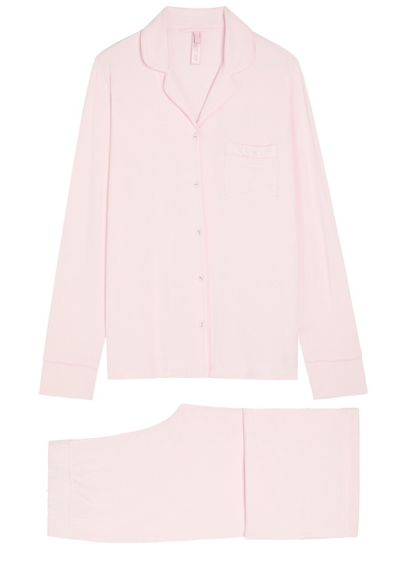 Photo: Skims Logo-embroidered Stretch-modal Pyjama set Multicoloured