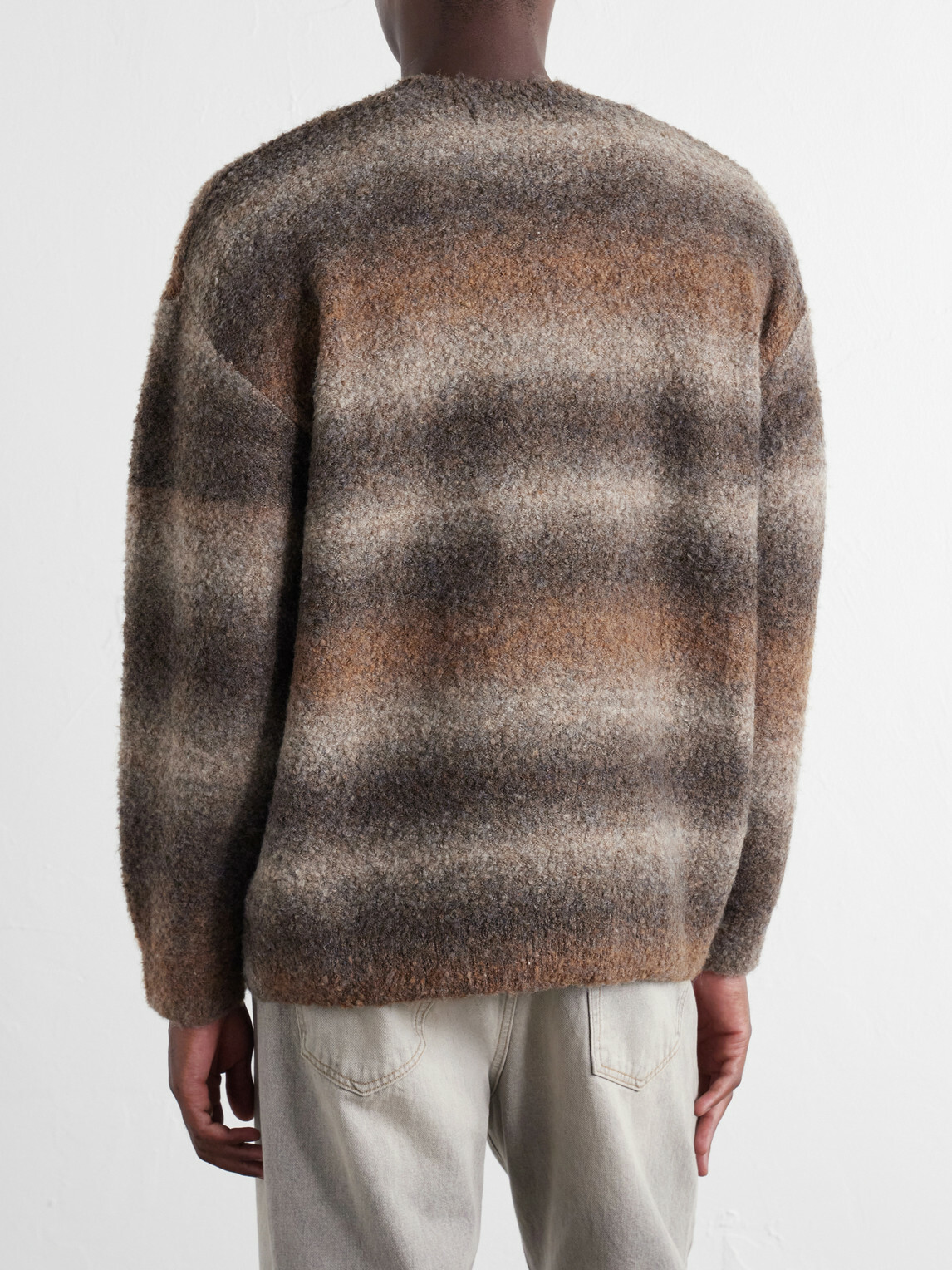 FrizmWORKS - Striped Bouclé Sweater - Brown