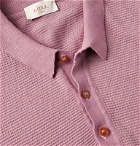 Altea - Textured Linen and Cotton-Blend Polo Shirt - Purple
