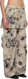 Collina Strada Beige Lawn Skirt Cargo Pants