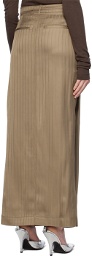 REMAIN Birger Christensen Brown Suiting Maxi Skirt