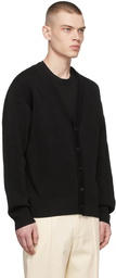 Solid Homme Black Cotton Cardigan