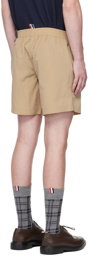 Thom Browne Khaki Elasticized Waistband Shorts