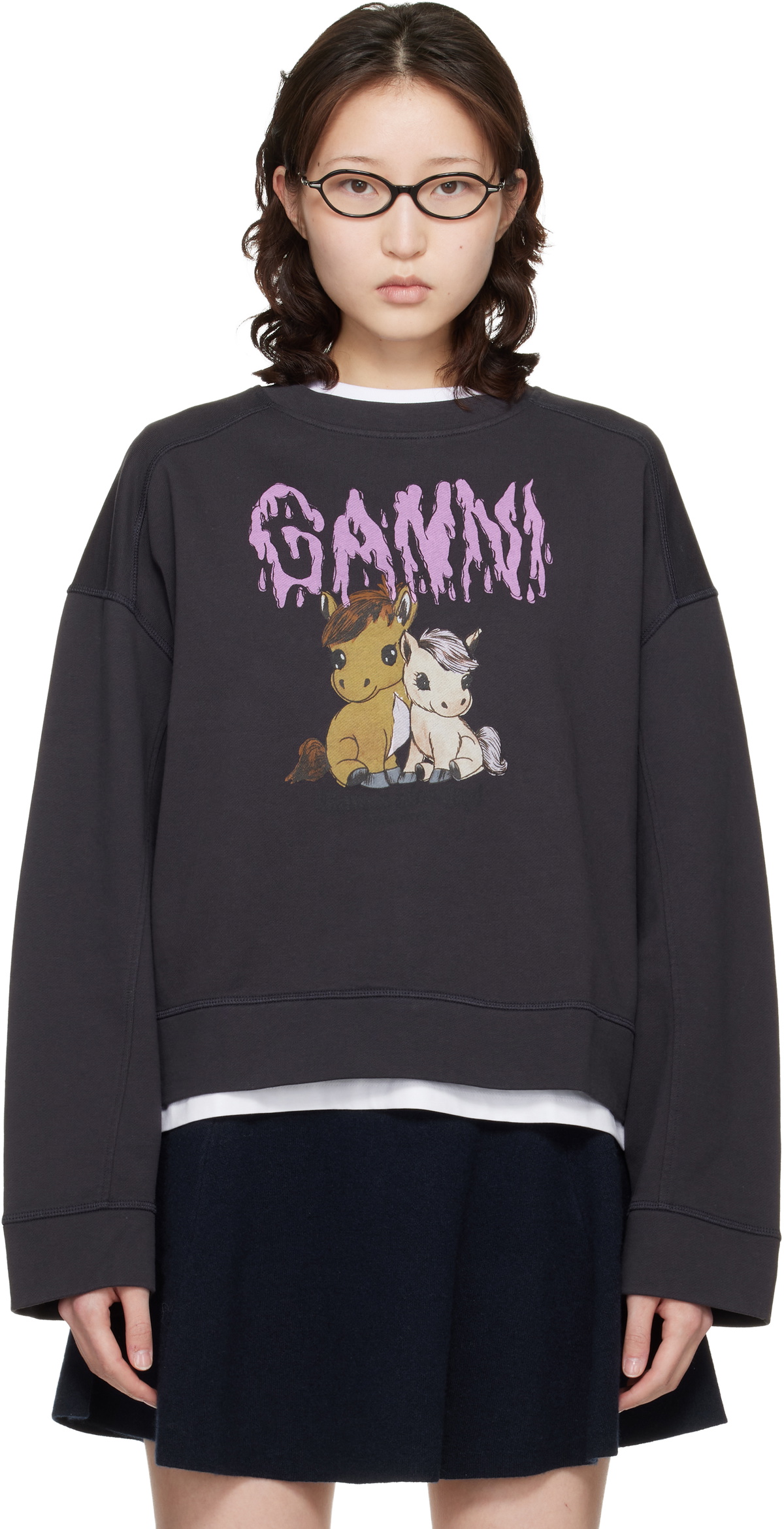 GANNI Black Isoli Jersey Sweatshirt