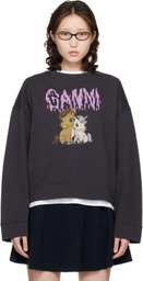 GANNI Black Isoli Jersey Sweatshirt