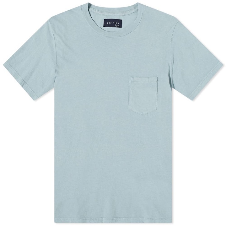 Photo: Les Tien Men's Lightweight Pocket T-Shirt in Dusty Blue