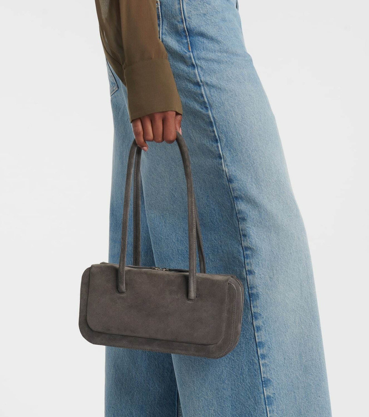 Aesther Ekme Lagune Bowling Mini suede shoulder bag