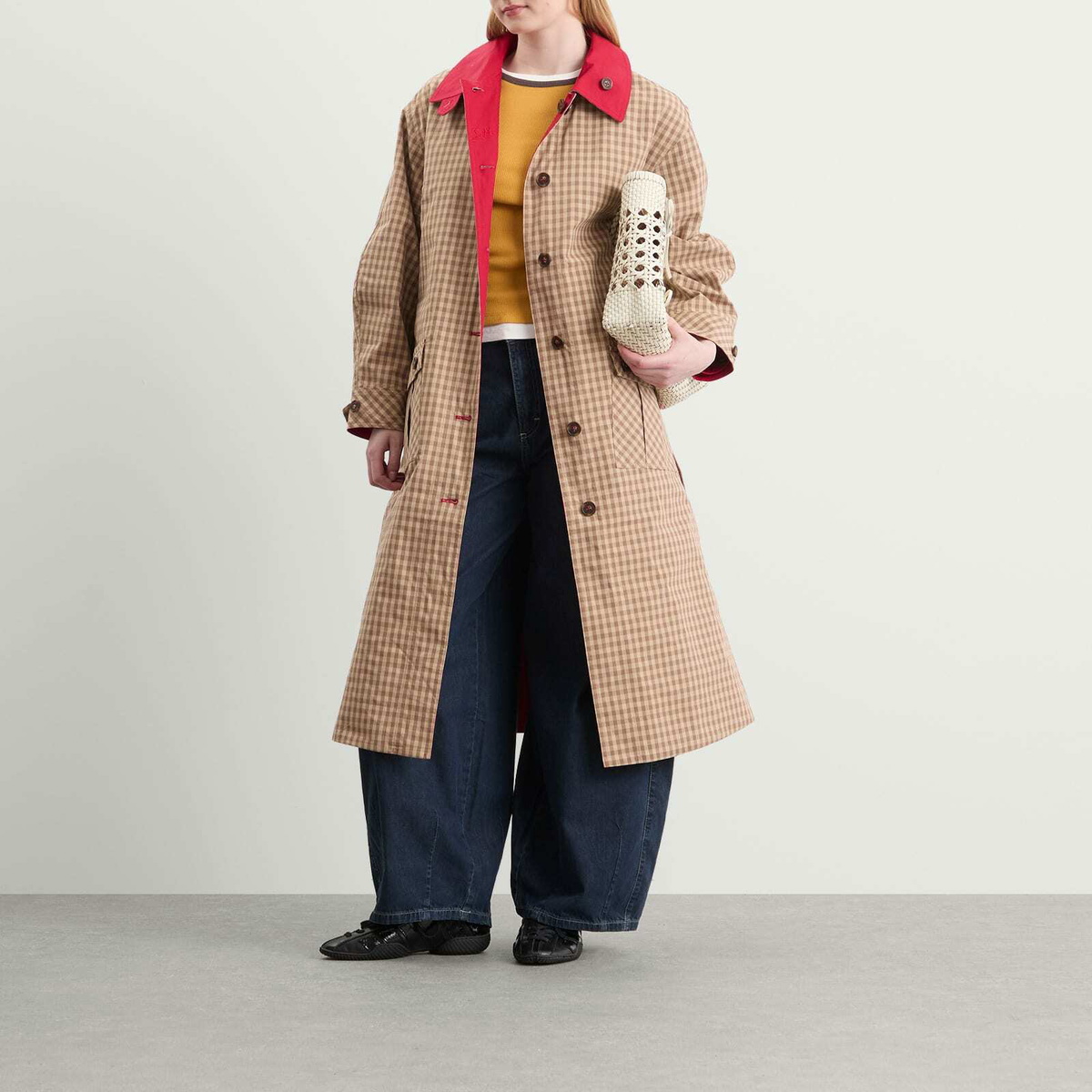 Damson Madder Women's Anja Reversible Honey Trench Coat in Tan