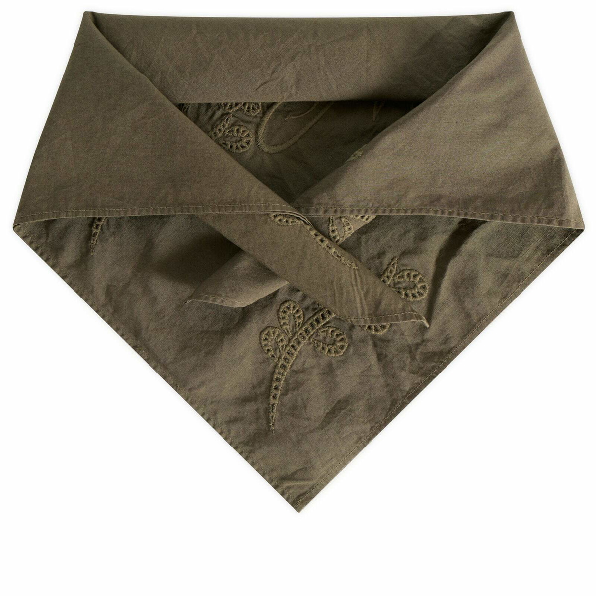 Damson Madder Women's Embroidered Headscarf in Khaki 